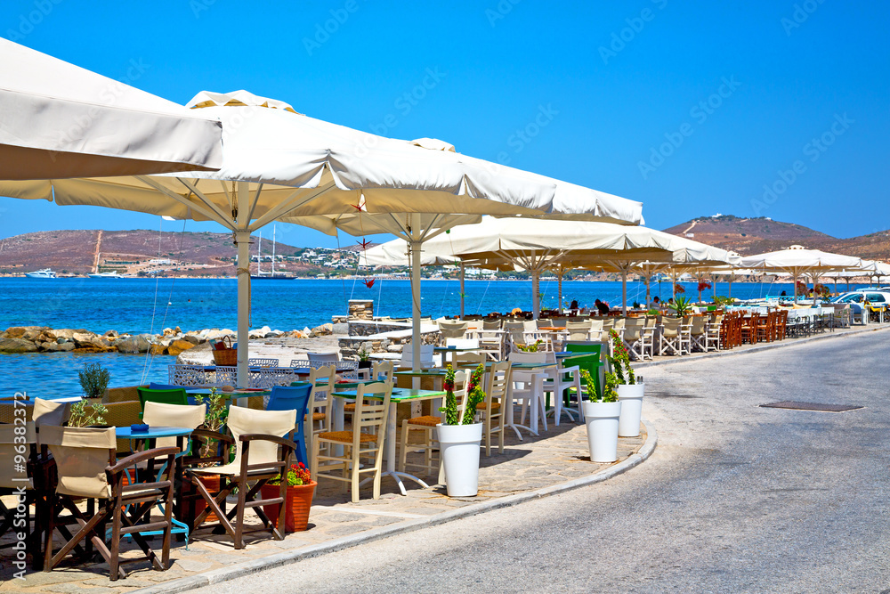 table in santorini   restaurant chair and the