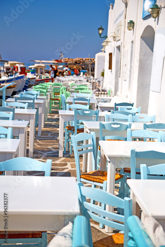 table in santorini   and the summer