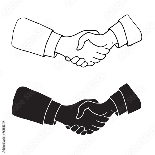 Hand drawn handshake symbols