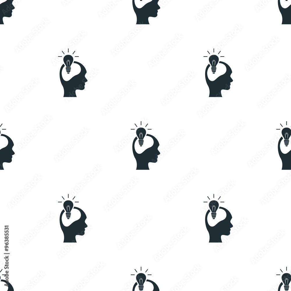 Fototapeta premium Man with idea in his head icon