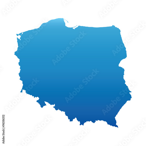 blue map of Poland