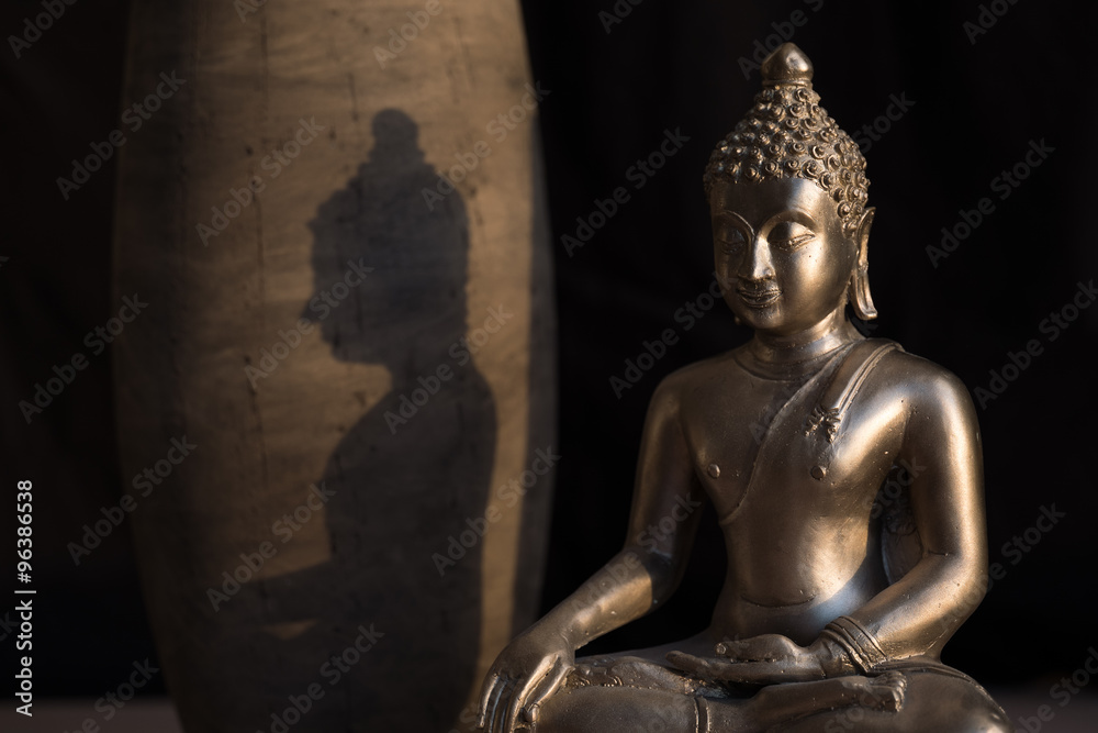 Buddha with shadow in light