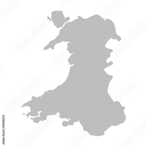 grey map of Wales