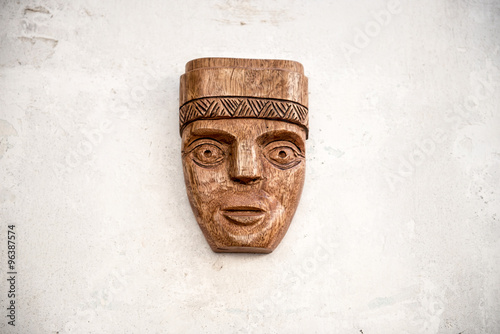 Inca mask on the wall