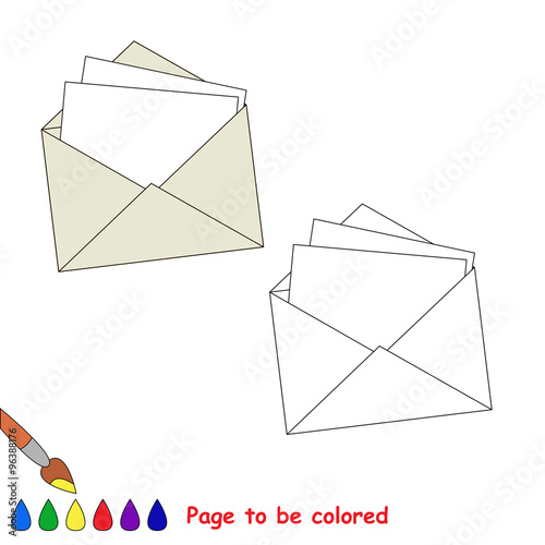 Vector cartoon paper envelope to be colored. 