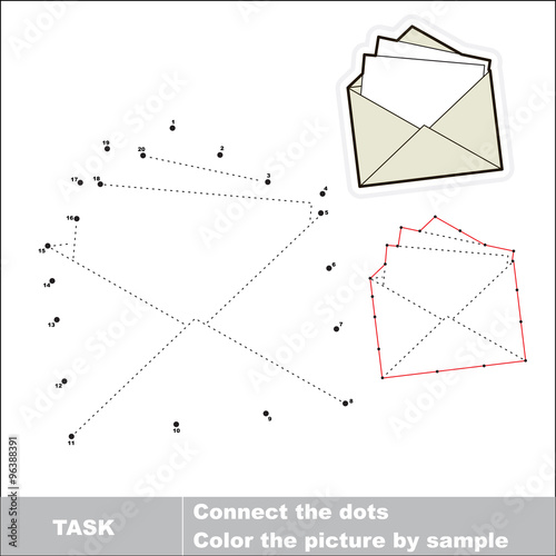 Vector numbers game. paper envelope to be traced.