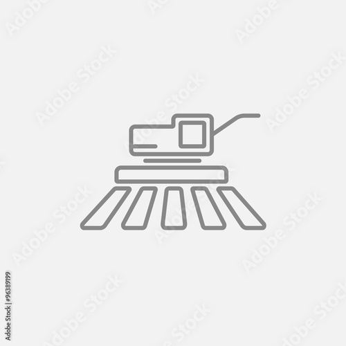 Combine harvester line icon.
