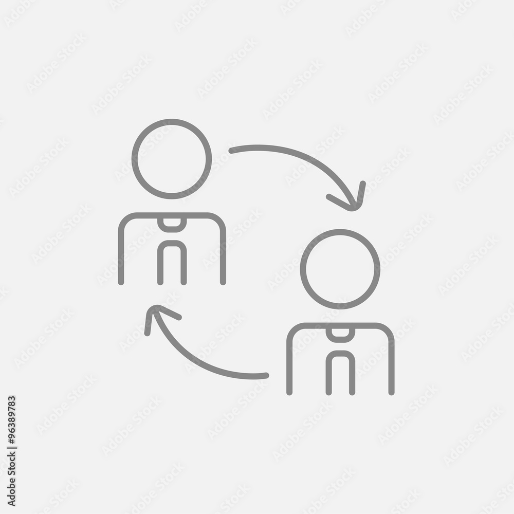 Staff turnover line icon. Staff turnover line icon.