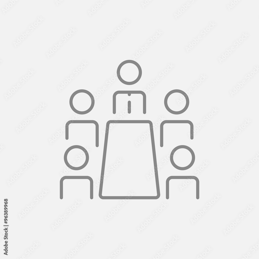 Business meeting in the office line icon. Business meeting in the office line icon.