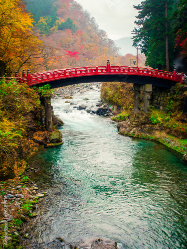 Shinkyo Bridge during Autumn in Nikko, Tochigi, Japan