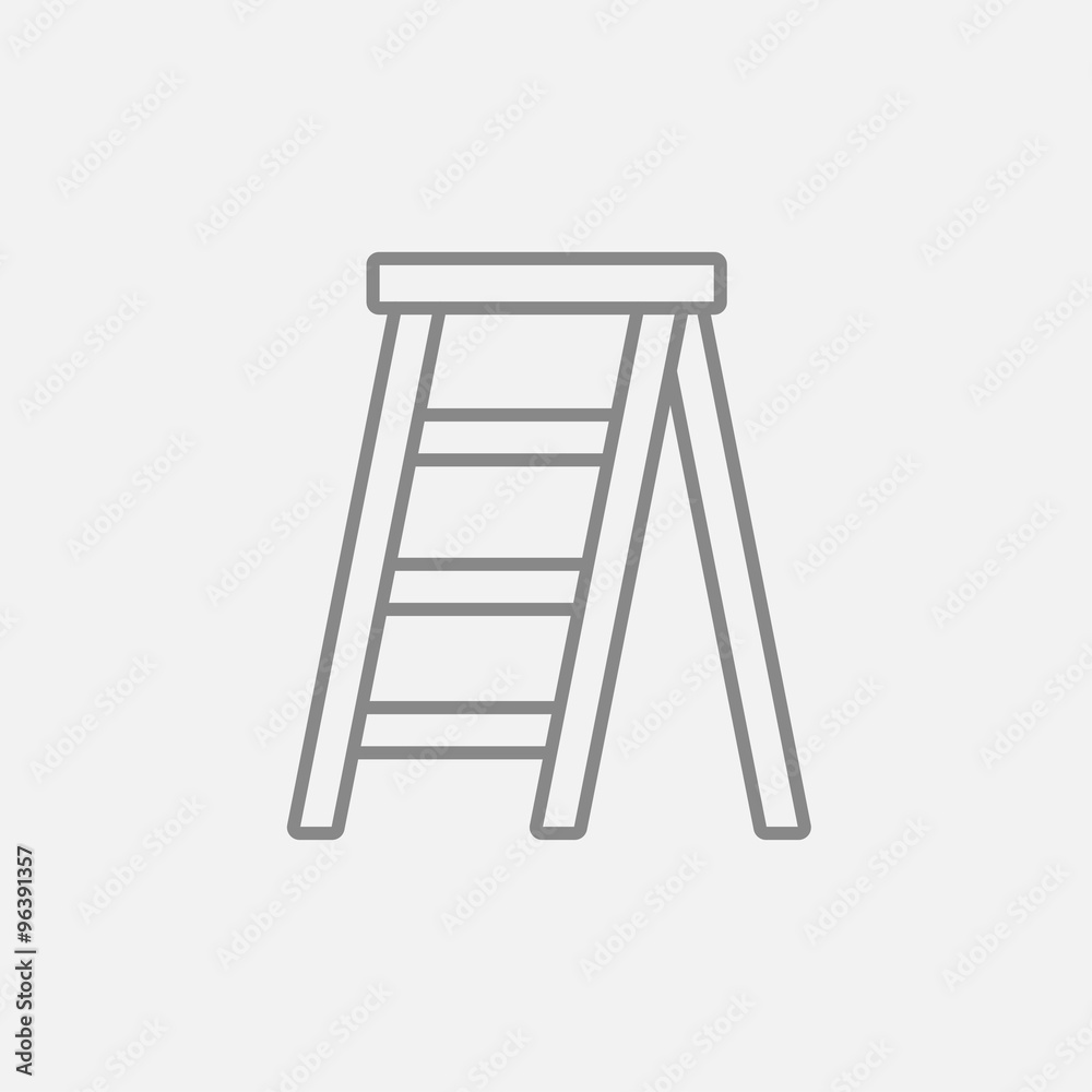 Stepladder line icon. Stepladder line icon.
