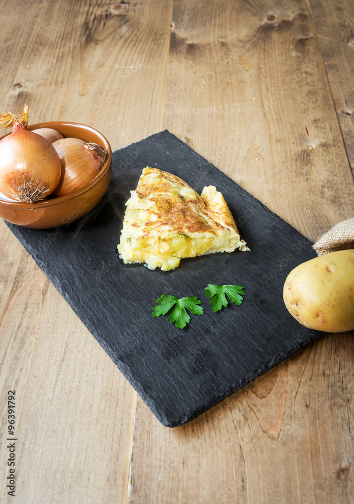Fototapeta premium Typical Spanish potato omelet