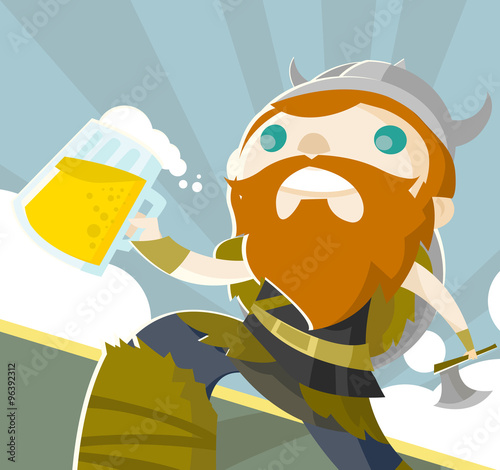 vikingo con cerveza artesanal