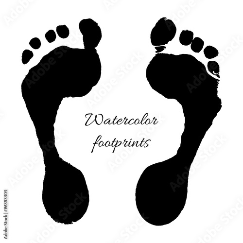 Watercolor children foots