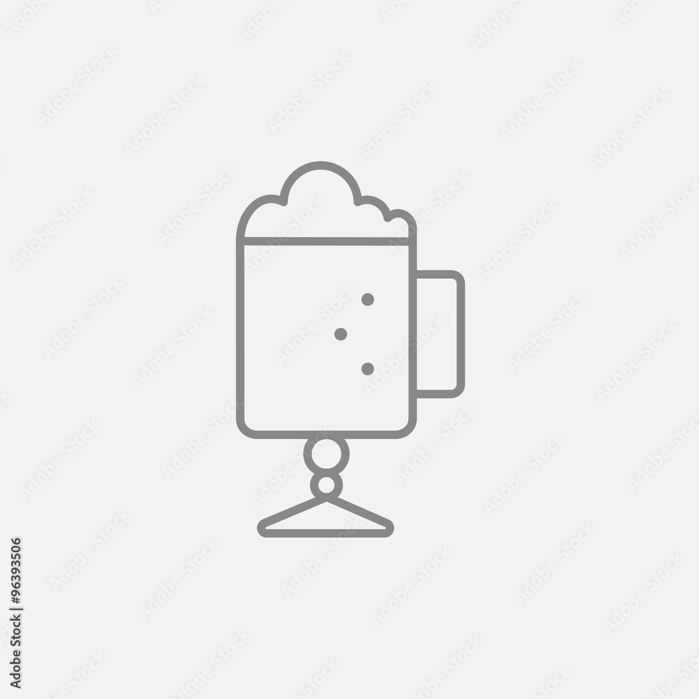 Glass mug with foam line icon. Glass mug with foam line icon.