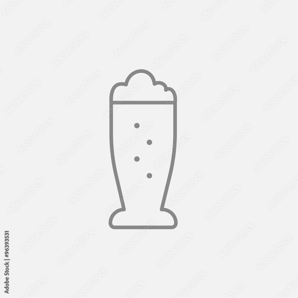 Glass of beer line icon. Glass of beer line icon.
