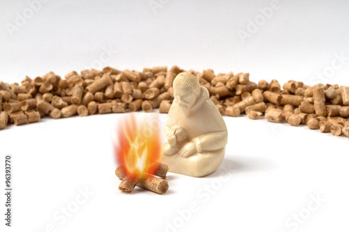 burning pellets warm human photo