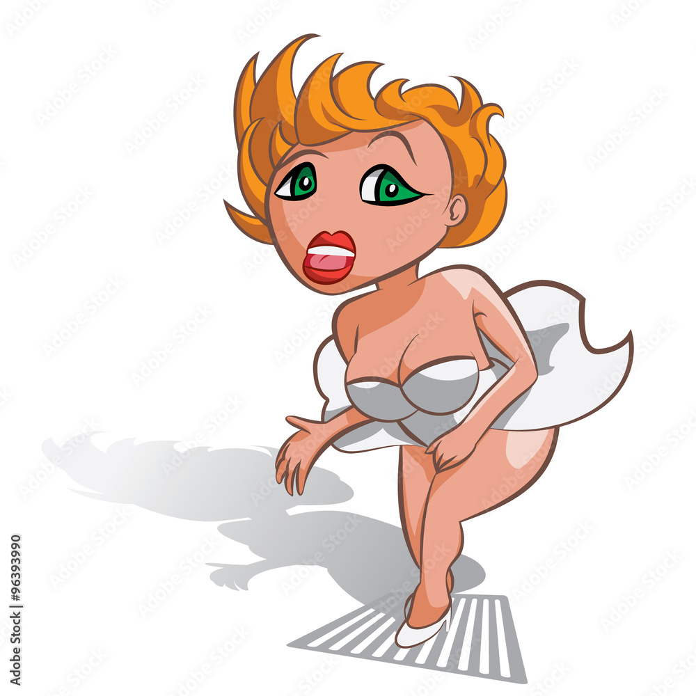 Vector sexy white girl with skirt lifted with the wind. Vector sexy white girl with skirt lifted with the wind.