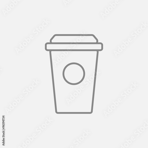 Disposable cup line icon.