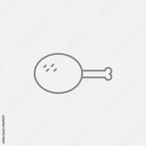 Chicken leg line icon.
