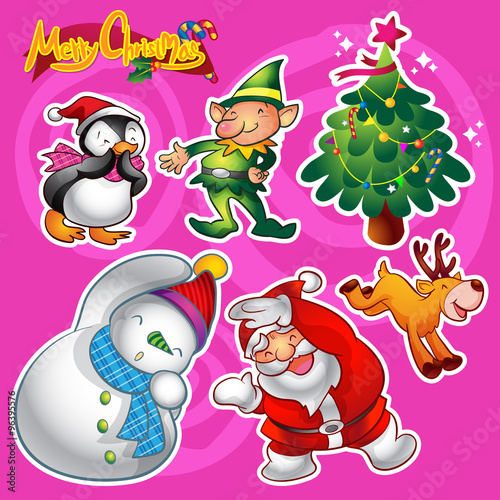 Christmas cartoon elements