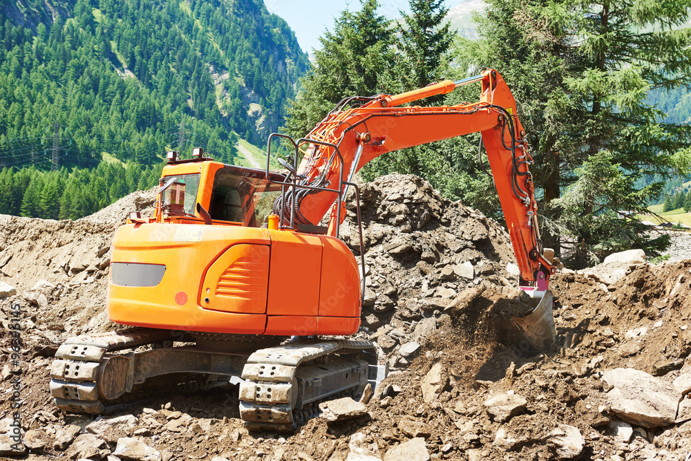 excavator loader machine at construction site excavator loader machine at construction site