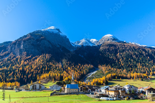 Beautiful view of Bergun in Autumn photo