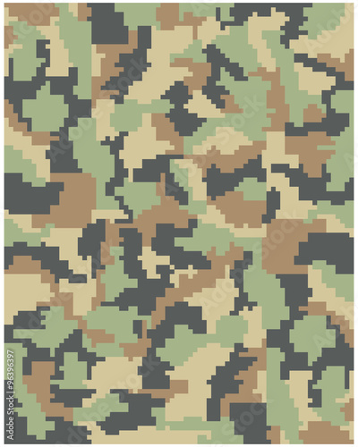 Seamless pattern of digital camouflage, vector