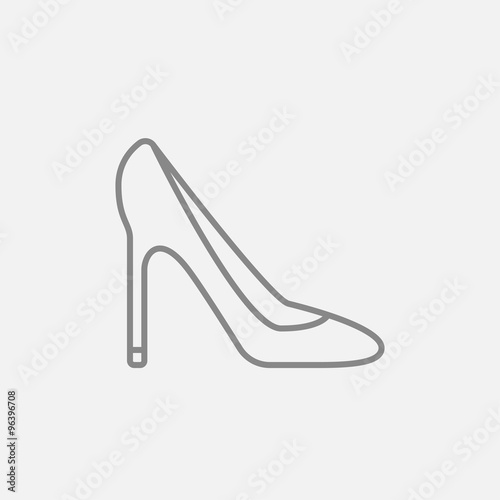 Heel shoe line icon.