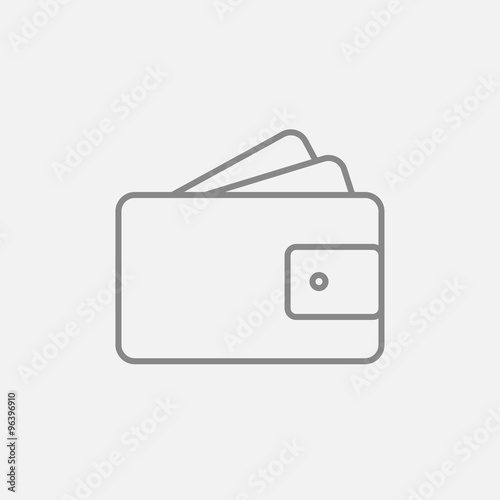 Wallet with money line icon.