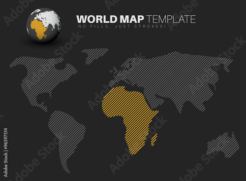 World map template for your infographics reports