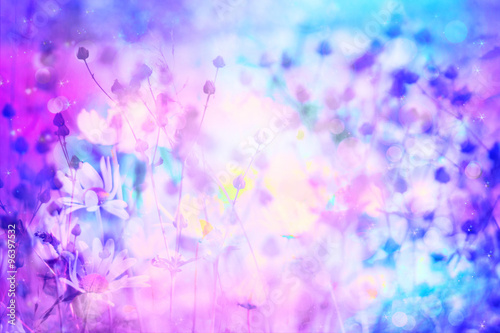 Dreamy beautiful background with meadow of flowers