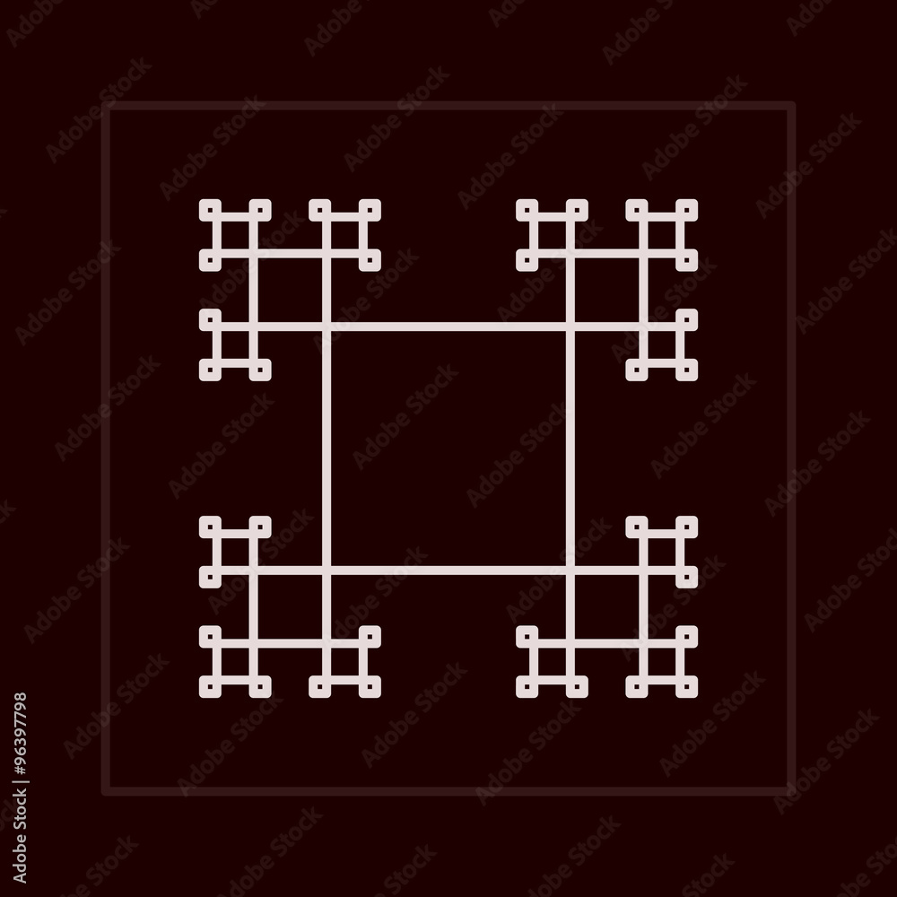 Geometric fractal vector frame Geometric fractal vector frame