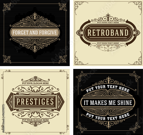 Vintage logo templates with Flourishes Elegant Design Elements