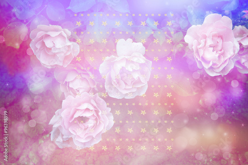 Beautiful artistic background with romantic pink roses