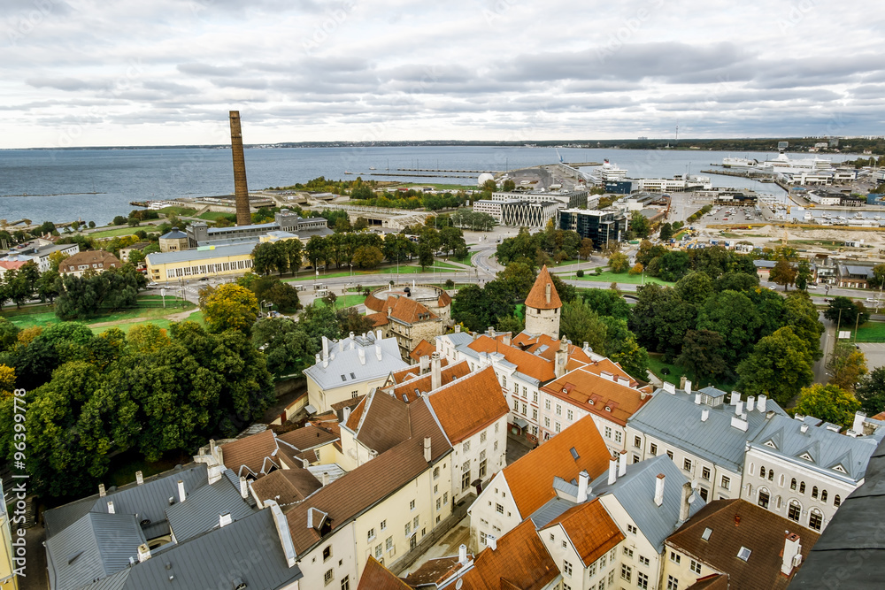 The view from the top of the Cathedral of St. Olaf  in old Talli
