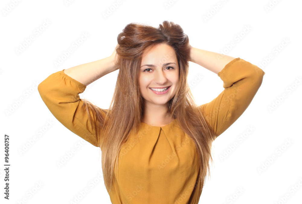 Fototapeta premium Beautiful woman with long hair