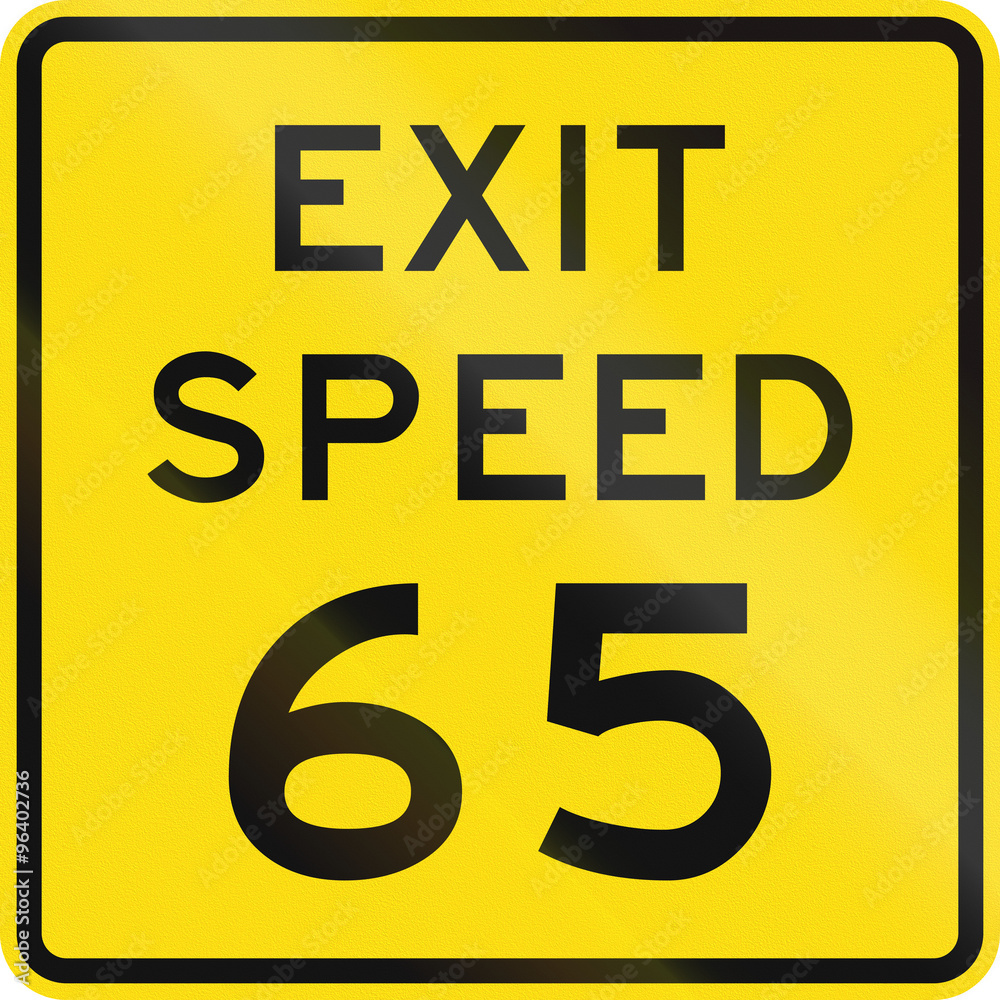 New Zealand road sign - Advised exit speed New Zealand road sign - Advised exit speed