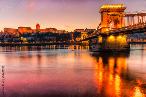 Budapest, Chain Bridge and Buda Castle, Hungary