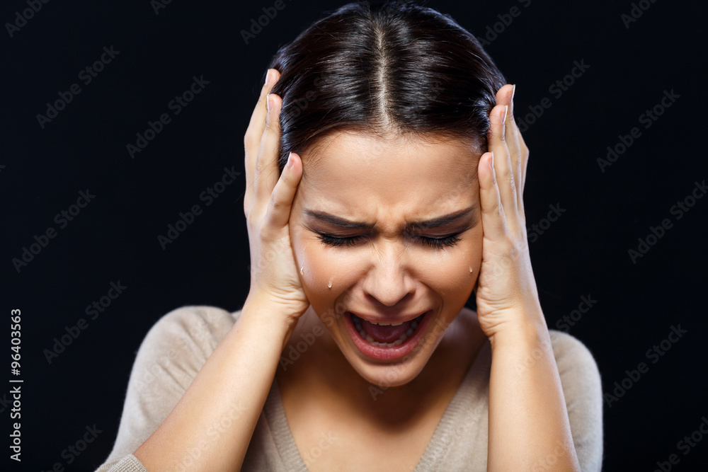 Pleasant girl expressing emotions 
