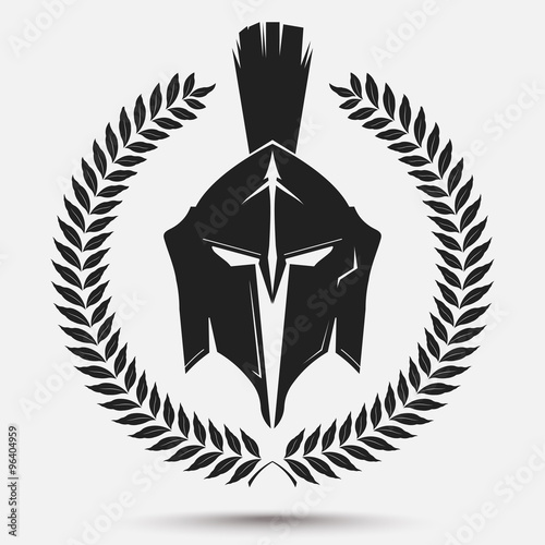 Gladiator helmet with laurel wreath