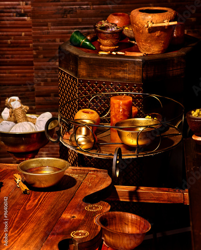 Ayurvedic spa massage still life