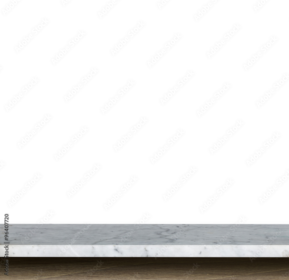 Empty top of natural stone table isolated on white background Empty top of natural stone table isolated on white background