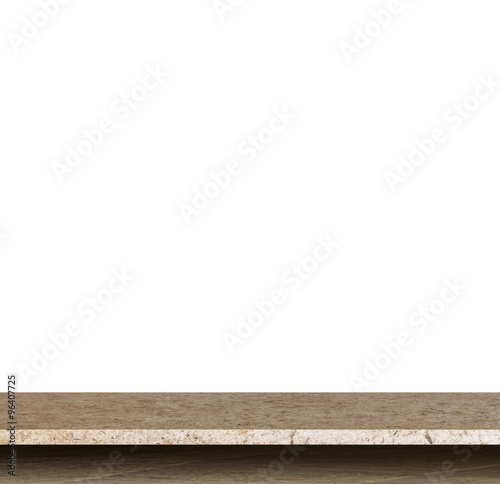 Empty top of natural stone table isolated on white background © SKT Studio