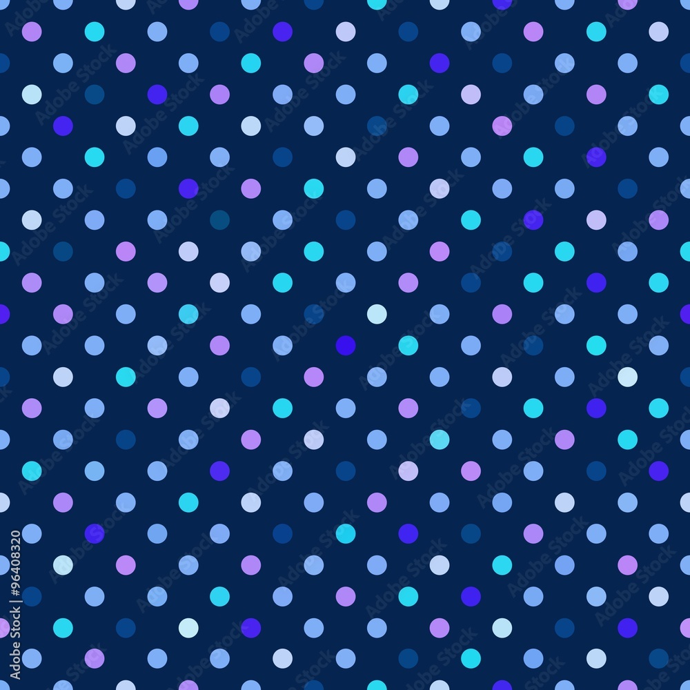 Blue Polka Dots Seamless Pattern