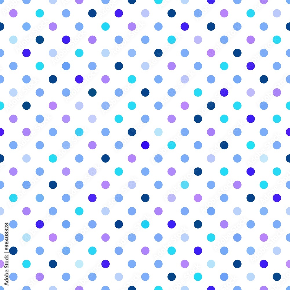 Blue Polka Dots Seamless Pattern