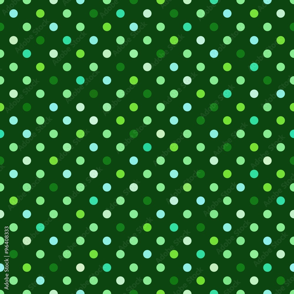 Green Polka Dots Seamless Pattern