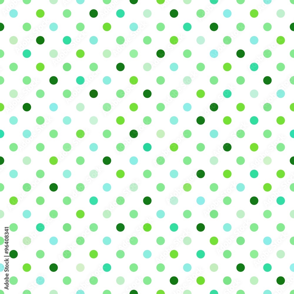 Green Polka Dots Seamless Pattern