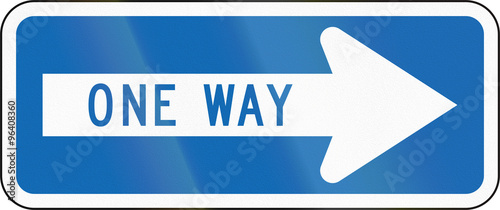 Canvas Print New Zealand road sign RG-14 - One-way street