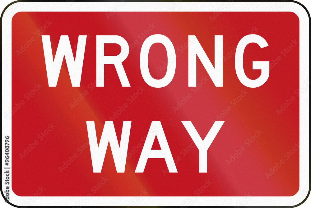 New Zealand road sign RG-18 - Wrong way New Zealand road sign RG-18 - Wrong way